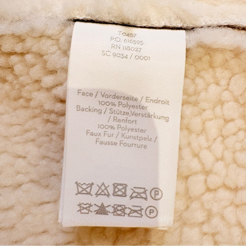 Boden Bell Teddy Tan Faux Suede Faux Shearling Lined and Trimmed Long Coat Sz 16 - Picture 10 of 14